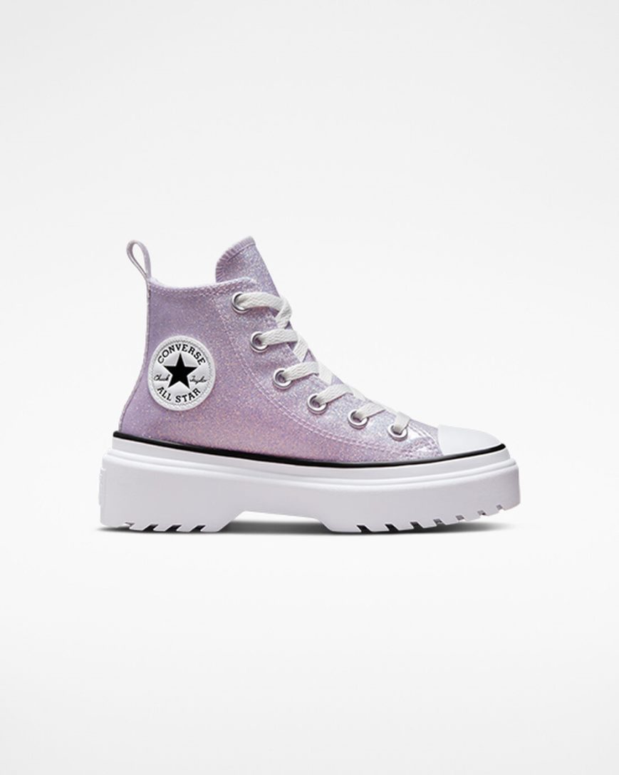 Zapatos Plataforma Converse Chuck Taylor All Star Lugged Lift Glitter Altas Niña Moradas Blancas Negras | PE W4P705